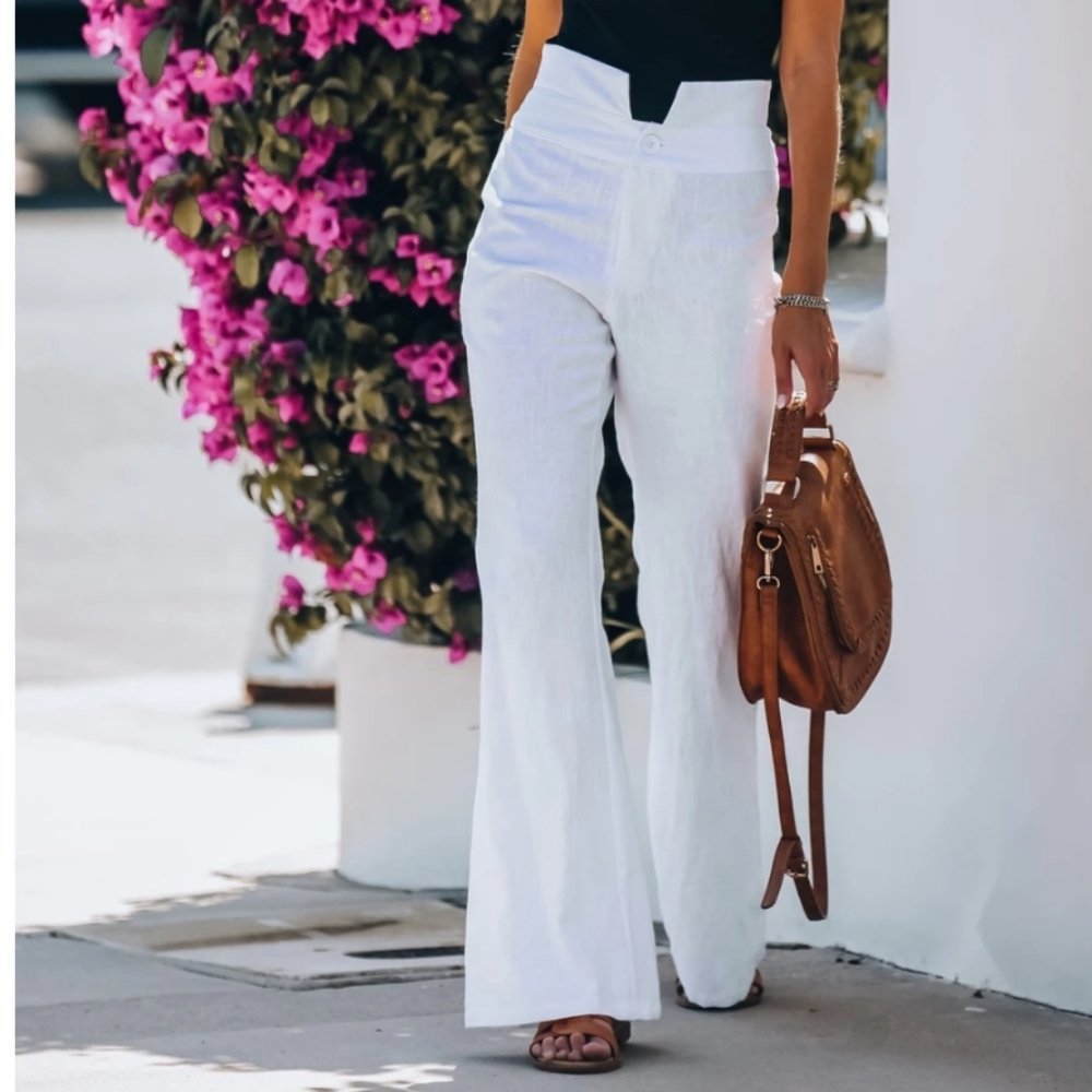 Vicidolls shayne ramie cotton high rise flare NEW